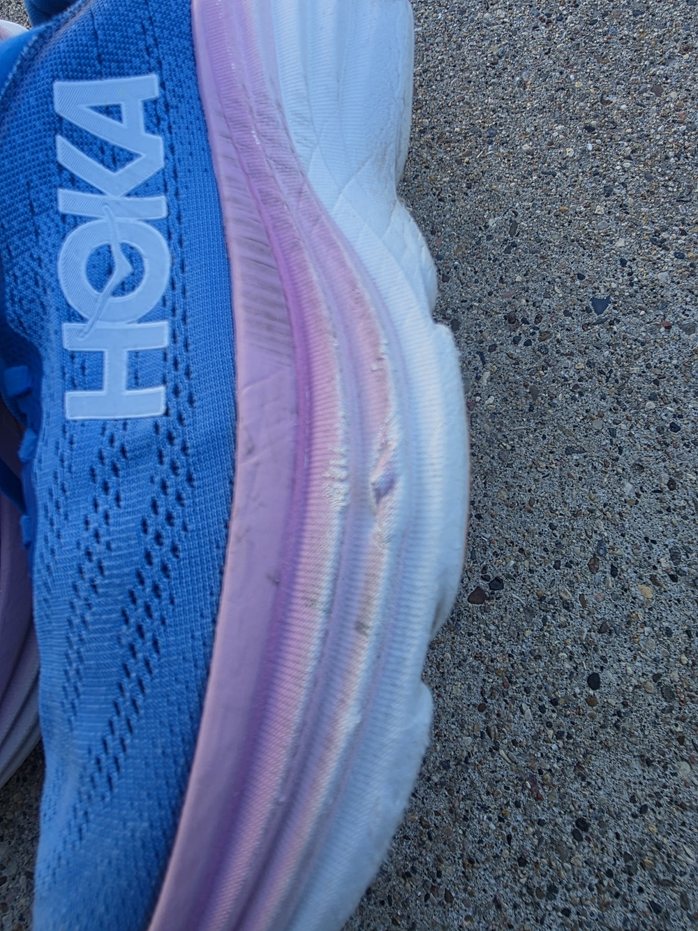 HOKA Clifton Blue & Pink Running Shoes Women 8.5D - Picture 7 of 12